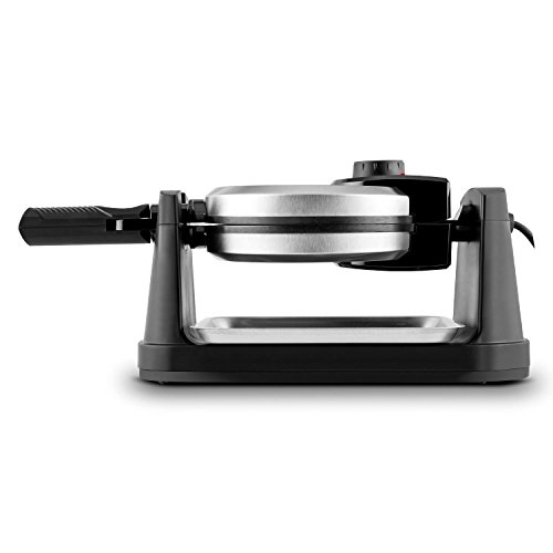 oneConcept Waffelmaster Waffel Maker Waffeleisen Belgische Waffeln Waffelautomat (1000W, stufenlos regelbar, 17cm Durchmesser, drehbar, Antihaft-Beschichtung) schwarz - 2