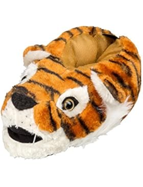 GIBRA® Hausschuhe Tierhausschuhe Tiger für Kinder, Art. 0816, braun, Gr. 28/29- 34/35