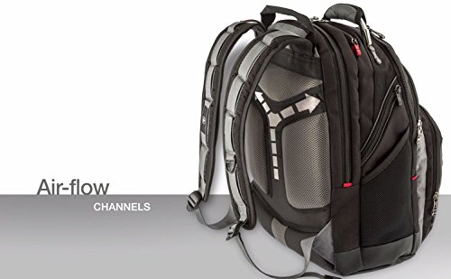 Freecom Wenger 600635 Synergy 16  Laptop-Rucksack  gepolsterte Laptopfach mit iPad Tablet eReader Tasche in schwarz grau  26 Liter 