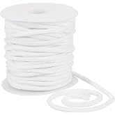 BENECREAT Replacement Cord with 25 Meters White Cord, 6mm Soft Polycotton Cord Replacement with Plastic Reel for Coats, Trous