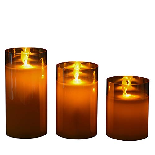 Preisvergleich Produktbild Altsommer Flammenlose Kerzen, LED Kerzen Flackern Batteriebetriebene flackernde Leuchtsäule Echtes Weichwachs mit Timer und 10 Tasten Fernbedienung für Hochzeiten