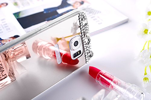 Galaxy S8 Plus Hülle,Galaxy S8 Plus Schutzhülle,Galaxy S8 Plus Case,ikasus® [Bling Glitzer Kristall Strass Diamant Spiegel Hülle] Galaxy S8 Plus Silikon Hülle,Glänzend Glitzer Kristall Strass Diamanten Überzug Mirror Spiegel Muster Stoßdämpfend TPU Silikon Schutz Handy Hülle Case Tasche Silikon Crystal Case Schutzhülle Etui Bumper für Samsung Galaxy S8 Plus – Silber - 2