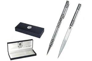 SEA GEMS Ensemble stylo et ouvre-lettre en treillis noir pour homme – Design Charles Rennie Mackintosh