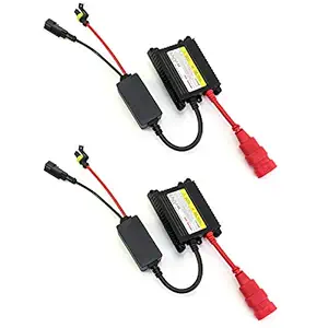 QWORK 2 Pack 35W HID Ballast, Ultra-thin Quick Start Xenon Lamp Bulb DC 12V or H1 H3 H7 H8 H9 H11 9005 9006 H4