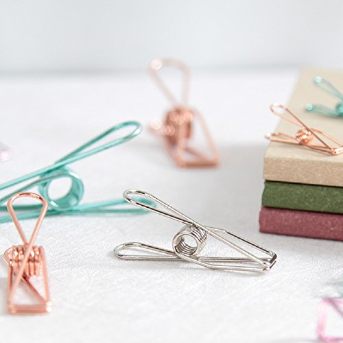Conjunto de 10  papel Binder Clips Hollow creativo colorido soporte para rollo de papel suministros de oficina 5  colores  tama  o mediano 