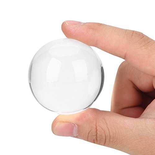 1 pezzo trasparente artificiale cristallo di quarzo sfera sfera trasparente con supporto in legno per la casa fotografia… - immagine 9