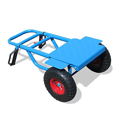Profi-Sackkarre Stapelkarre, ausziehbar und mit klappbarer Schaufel bis 150kg Tragkraft, 113 x 49,5 x 53 cm, blau - 2