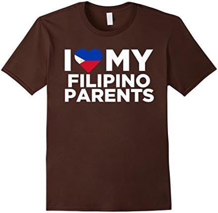 Men's I Love My Filipino Parents Cute Philippines Native Mother's Day T-Shirt Medium Brown