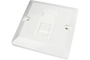 CAT6 Ethernet Faceplate Single RJ45 Socket Wall Plate for CAT 5 Ethernet Cable Networking Socket Box - 1 Port / 2 Ports / 4 Ports - by Electoys (1 Port)