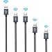 Produktbild Micro USB Kabel Nylon, BeneStellar (5 Pack 0,3m & 0,9m & 2* 1,8m & 3m) High Speed USB 2.0 A Male auf Micro B Synchronisations und Ladekabel für Android, Samsung, Huawei, HTC, Sony, Nexus, Xiaomi und mehr (5 Pack)