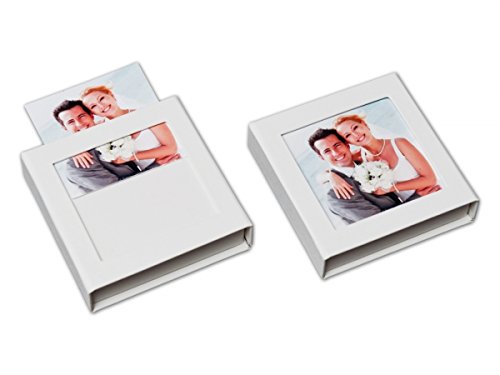 Hochzeit USB-Box mit Gummihalterung. Kunstleder Weiss. Ohne USB-Stick - 5
