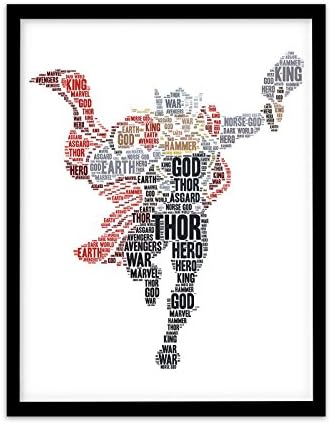 FP1059 Unusual Marvel DC Gifts ? Thor A4 Print Personalised Word Art