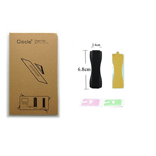 Ciscle Phone Grip Elastic Finger Grip Phone Strap Fits most Mobile Phones and Cases, iPhone, iPod Touch, iPad, HTC, Samsung Galaxy, Tablet PC, ASUS Tablet Holder (Black)