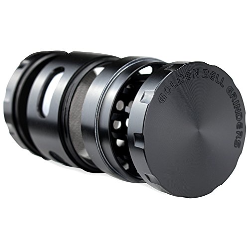 LIHAO Grinder 4tlg Crusher für Tabak Kräuter Gewürze Transparent Schwarz [Lebenslange Garantie] - 6