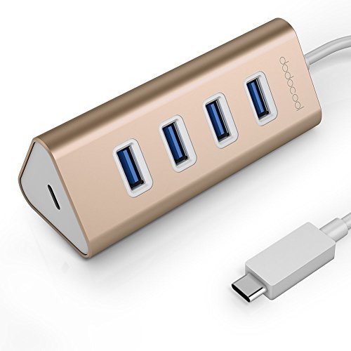 dodocool USB Typ C auf 4 Port USB 3.0 Hub Adapter mit USB C Female Charging Port Power Delivery PD für neue MacBook/MacBook Pro