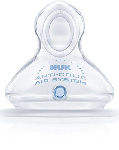 NUK First Choice+ Anti-Colic-Trinksauger Silikon, kiefergerechte NUK Form, Größe 2 (6-18 Monate) S für Tee, 2 Stück - 3