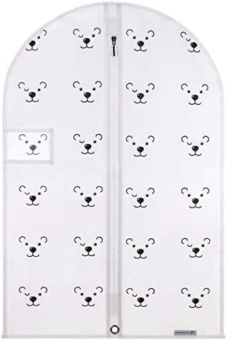 HANGERWORLDHangerworld 30 inch Children's White Breathable Bear Print Baby Toddler Clothes Garment Cover Bag Protector