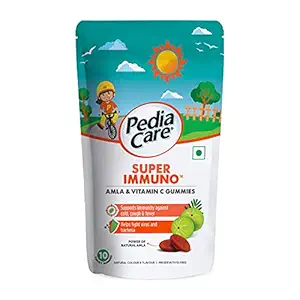 Pediacare Super Immuno Amla and Vitamin C Gummy, Tasty Immunity Builder for Kids above 2 Years, 10 Count