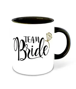 DecorVecor Bride to Be Inspiration Printed Black Inner Colour Ceramic Coffee Mug- Bride to Be Quotes, Marriage, Best Gift | Bride to Be, Wedding, Bride, Groom, (Multi 4)