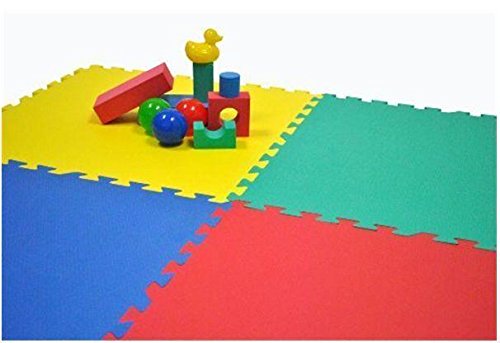 Cannons UK Tappetini Componibili per Proteggere il Pavimento per Utilizzo Interno/Esterno, Area Giochi per Bambini, Esercizi, Yoga - 16 pezzi (64sqft)