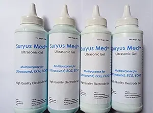 Suryus Med Ultrasound Gel Pack of 4 With Spill-Proof Cap Ultrasound/ECG/Physio-therapy