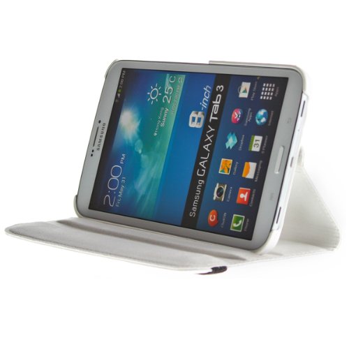 3in1 SET Tab3 8.0 360° Schutzhülle + Folie + Pen Samsung Galaxy Tab 3 8.0 SM-T310 T311 T315 Tasche Etui (Weiß) - 4