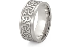 kkjoy Anillo de acero inoxidable ancho de nudo celta irlandés negro retro anillo vintage gótico Biker anillo para hombres mujeres regalo de cumpleaños