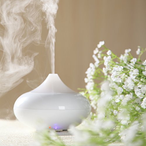 MVPower Aroma Diffuser LED Luftbefeuchter Ultraschall Luftreiniger Duftzerstäuber Raumbefeuchter LED Farbenwechsel LED Licht für Yoga Kinderzimmer Schlafzimmer Büro (weiß) - 7