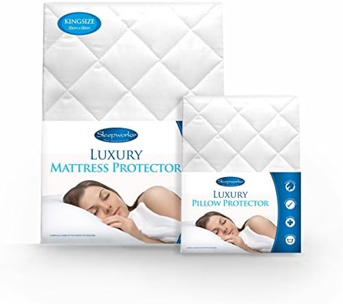 Sleepworks 14" Extra Deep Luxury Quilted King Bed Size Polycotton Mattress Protector 35cm