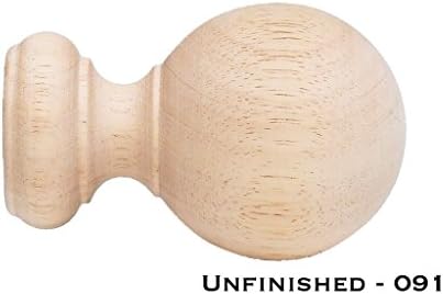 KirschFinial Wood Ball Unfnshd 1-3/8