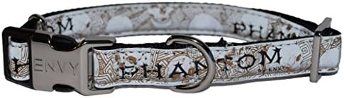 Envy Reflective Dog Collar, Phantom Brown Skull Pattern (Large 48-70cm)
