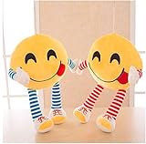 Frantic Plush Feeling Hungry Decorative Smiley Pillow Cushions with Soft Hands and Legs (Yellow) -Pack of 2