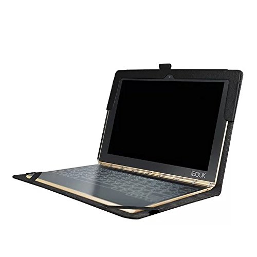 AVIDET Lenovo Yoga Book 10.1 Hülle Case Etui Tasche, Slim Fit Folio Premium PU Kunstleder Schutzhülle Tasche Etui Smart Cover mit Ständerfunktion für Lenovo Yoga Book 10.1 Tablet-PC (Schwarz) - 2