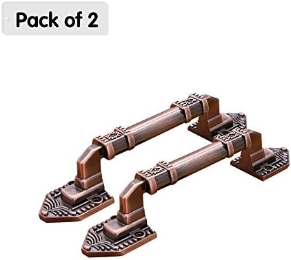 Zhi Jin 2Pcs Vintage Cabinet Door Handle Pulls Cupboard Drawer Handles Set Furniture Decoration Red Bronze 128mm Red Bronze