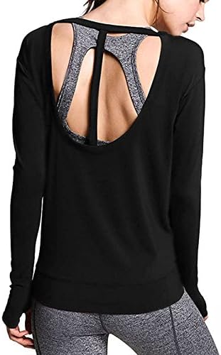 Womens Criss Cross Long Sleeve Tops Casual Teen Girls Tees Black 2XL