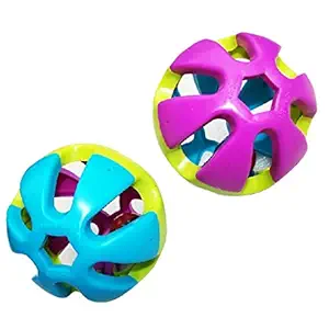 1Pcs Colorful Parrot Birds Toy Ball with Bell for Parakeet Budgie Cockatiel Pet Rabbit Cat Dog Toys Ball