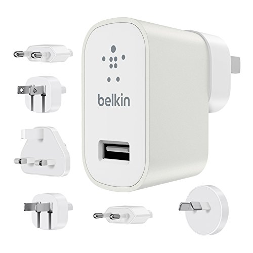 Belkin Travel Charger Universal Reiseladegerät (USB-Anschluss, inkl. Stecker für 6 Regionen, geeignet für Smartphones, Tablets) weiß
