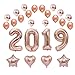 Price comparison product image Yalulu 26 Pcs 2019 Rose Gold Balloons Decorations Set Happy New Year Rose Gold Balloon and Star Heart Foil Balloons Christmas New Year Party Favor Decoration