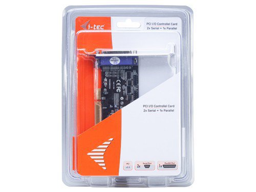 I-TEC PCI Karte 2x seriell 1x parallel Adapter Ausgang zusaetzliche Slotblende fuer RS232 - 4
