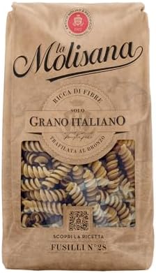 La Molisana, Fusilli Integrali n. 28, Pasta Integrale da Solo Grano Italiano - Trafilata al Bronzo, Ricca di Fibre, Ruvida e Tenace con Eccellente Tenuta in Cottura - Confezione da 500g