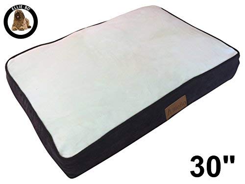 Ellie-Bo 30 cm Perro Jaula o Caja Mediano 71 cms x 48 cms Perro Cama marrón Pana Lados y Crema Piel sintética Topping