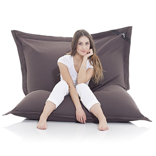 Original Lazy Bag Indoor Bean Bag XXL 360L Giant Beanbag 180x140 cm, COTTON, brown,