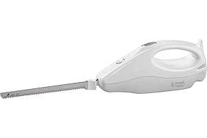 Russell Hobbs Food Collection Electric Carving Knife with dual serated 203mm stainless steel blades, Power & blade release button, Dishwasher safe blades, Easy wrap cord storage, 120W, 13892