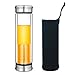 Produktbild Teeflasche Glas Teebereiter Teezubereiter Trinkflasche Tee-Glas Teekanne to go mit Sieb Teesieb Tee Flasche Doppelwandig Tea Maker Bottle Infuser to go BPA-frei Detox mit Edelstahl Deckel Hülle 0,4L