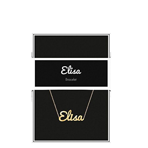 Bracelet prénom "Elisa" Collection Black & Gold "14 cm env. réglable