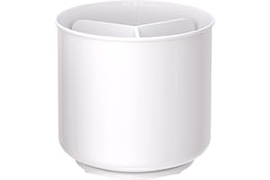 COOLER KITCHEN Portautensili rotante, extra large e robusto con base pesata anti-rovesciamento, divisorio removibile e inserto aderente porta utensili da cucina, A prova di ruggine e lavabile in lavastoviglie bianco