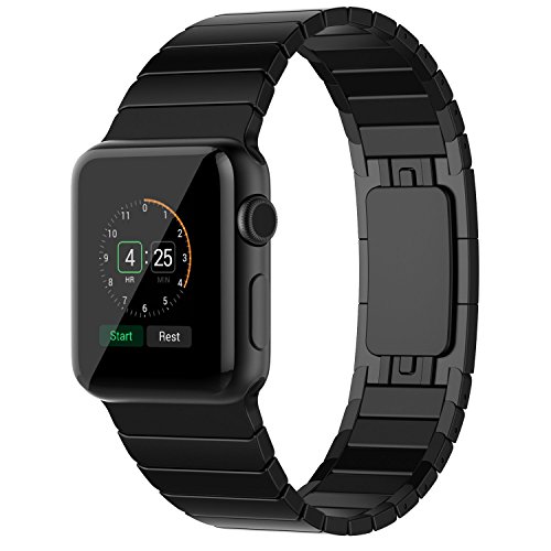 EloBeth Ersatzarmband für Apple Watch Armband, Edelstahl mit Metallschließe 42mm - 2