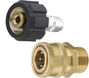 JPT Pressure Washer Adapter Set Quick Connect Kit, M22 15mm, (FOR OUTLET HOSE QUICK CONNECT)