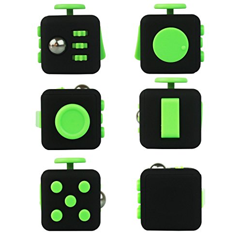 Fidget Cube Anxiety Attention Toy Relieves Stress And Anxiety And Relax for Children and Adults (black-green)