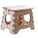 Produktbild Funyu Klapphocker Faltbar Tritthocker mit Griffen aus Kunststoff Benutzt als Toilettenhocker Kinderhocke Campinghocker Toilettenstuhl Perfekt für Haushalt, Kinder Garten, Camping (L, Khaki)